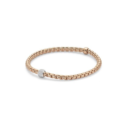 Gold And Diamond Tubular Thin Mesh Flex'It Bracelet