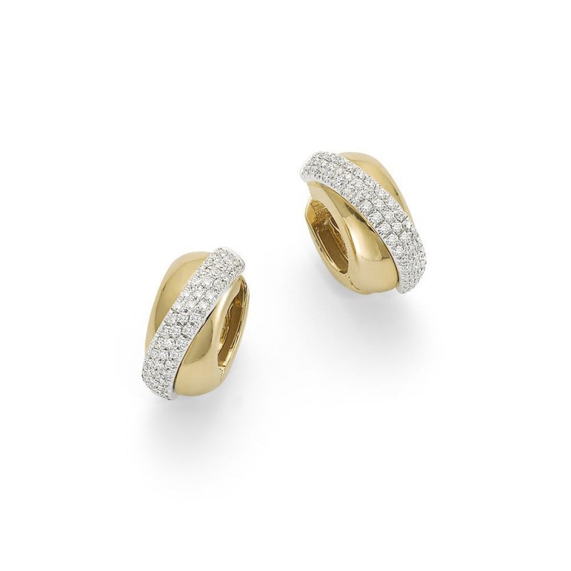 Gold And Diamond Loop Earrings