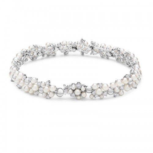 Gold Pearl And Diamond Lagrange Bracelet