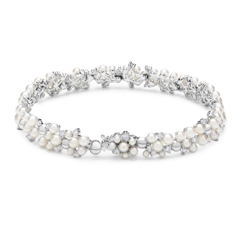 Gold Pearl And Diamond Lagrange Bracelet