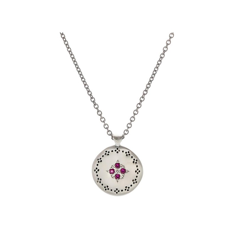 Sterling Silver and Ruby Nostalgia Pendant Necklace