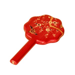 Marquetry Asian Flower Hand Mirror