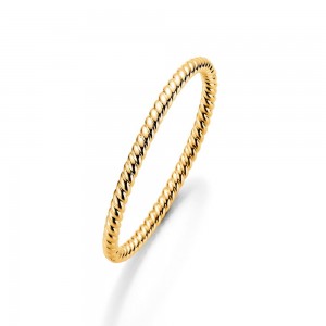 Gold Polished Twist Bangle Bracelet