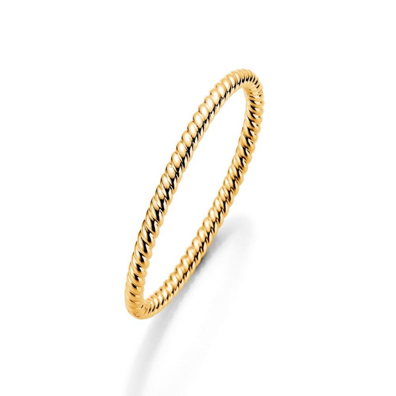 Gold Polished Twist Bangle Bracelet