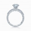 Platinum and Diamond Shared Prong Engagement Ring Mounting