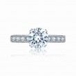 Platinum and Diamond Shared Prong Engagement Ring Mounting